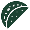 Taco icon on black background
