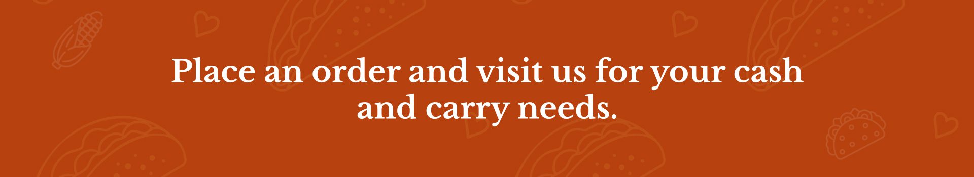 Orange banner advertising order and pickup