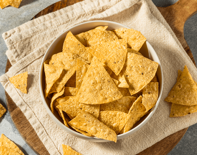 Bowl of crunchy tortilla chips