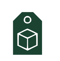 Cube design on dark tag