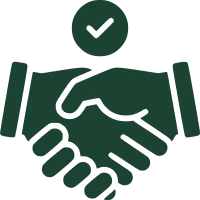 Handshake icon with checkmark